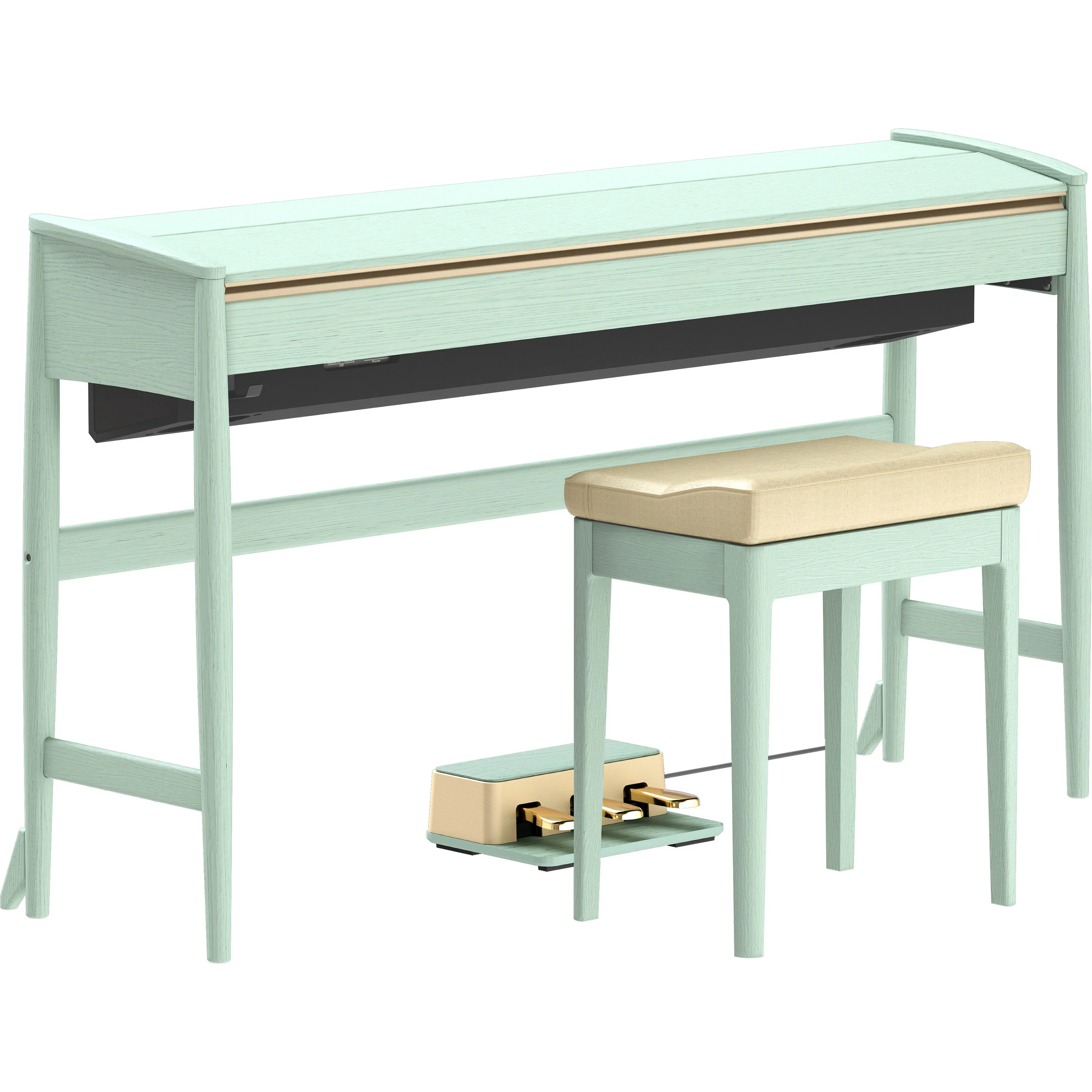 Roland Kiyola KF-20 Celadon Green mit geschlossener Klappe Holzdesign